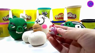 Смотреть киндер сюрприз из Плей До игрушки Энгри Бердс. Kinder surprise eggs toys Angry Birds