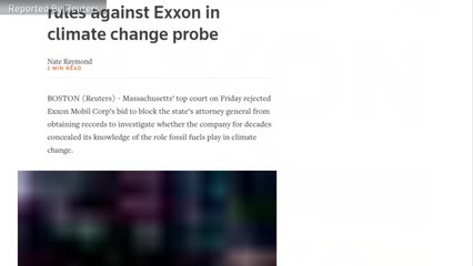 Massachusetts Rules Against Exxon In Climate Change Probe
