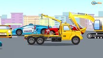 Voiture de police pour enfants - Dessin animé voiture - Camions et Voitures