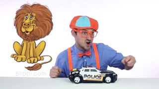 Learn to spell Police Car with Blippi Toys