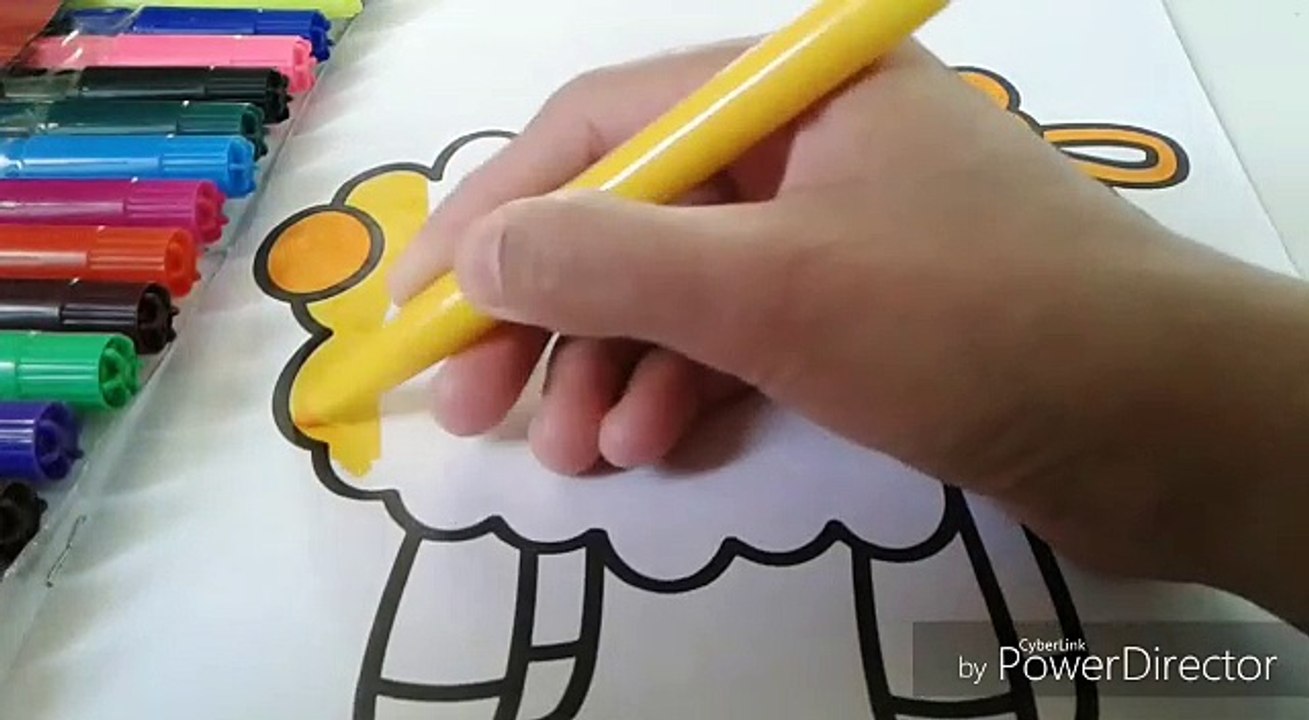 SHEEP COLORING PAGE OF DRAWING VIDEO FOR KIDS.
