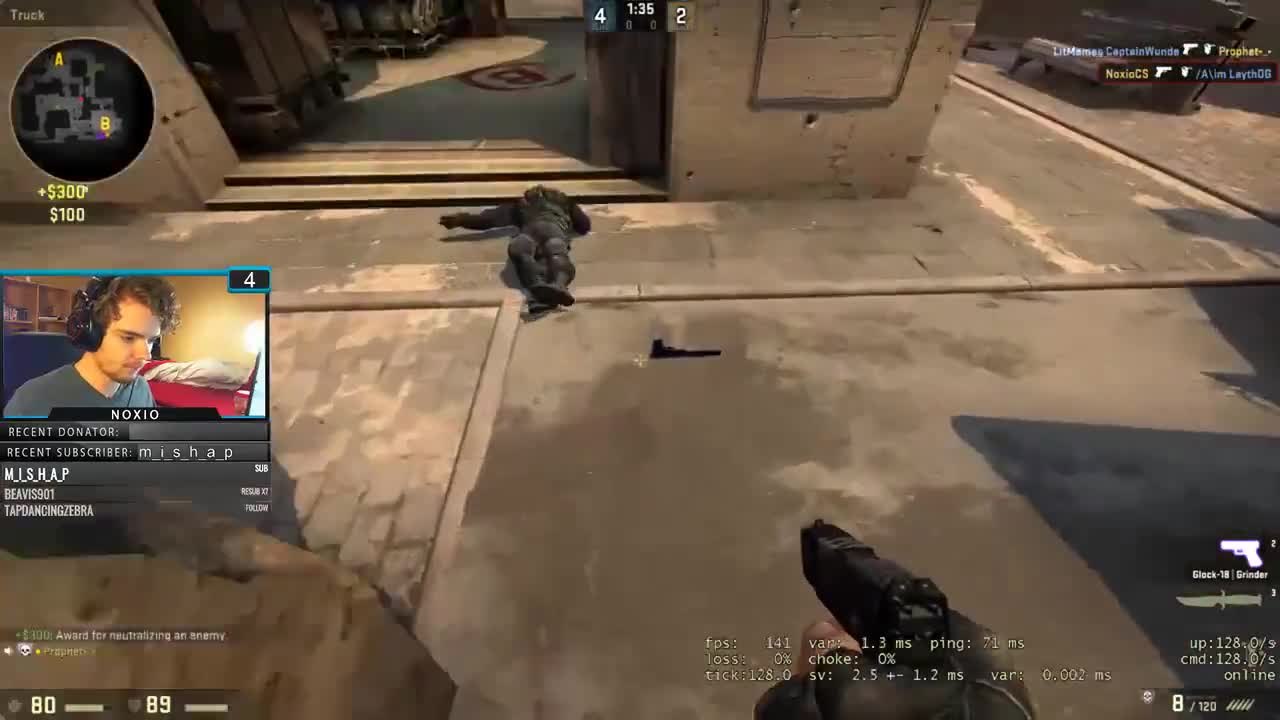 He stays calm and cltches and his friend goes nuts