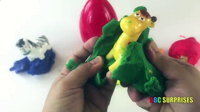 Learn to spell colors and animals with ABC SURPRISES And Play Doh Eggs Surprises