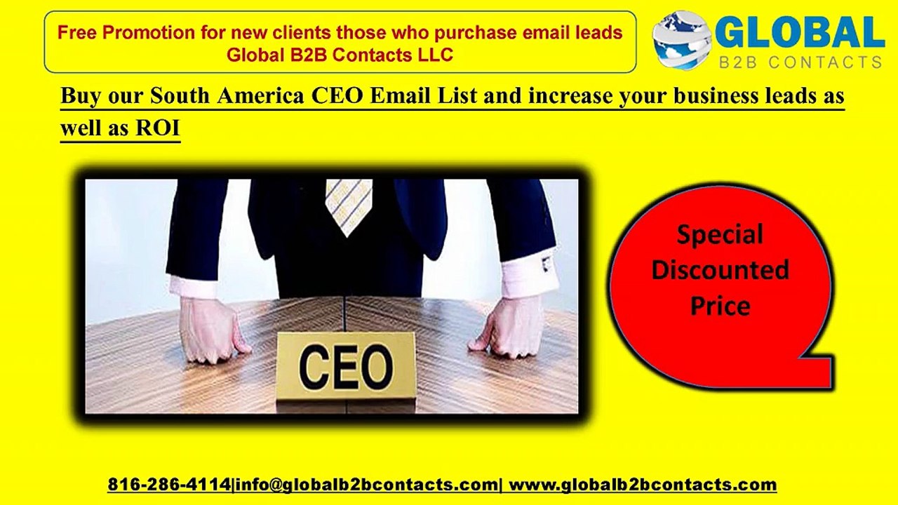 Buy our South America CEO Email List and increase your business leads as well as ROI