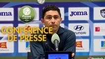 Conférence de presse Havre AC - Gazélec FC Ajaccio (2-1) : Oswald TANCHOT (HAC) - Albert CARTIER (GFCA) - 2017/2018