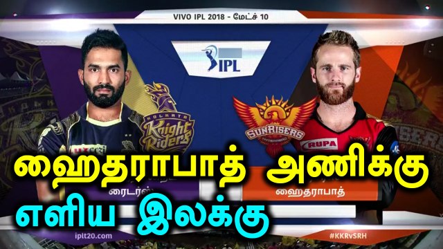 ஹைதராபாத்துக்கு எதிரான போட்டியில் எளிய இலக்கை நிர்ணயித்த கொல்கத்தா அணி