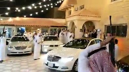 Celebration with Ak 47 Arab  in a wedding