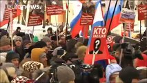 Marcha en Moscú en el aniversario del asesinato del opositor Nemtsov