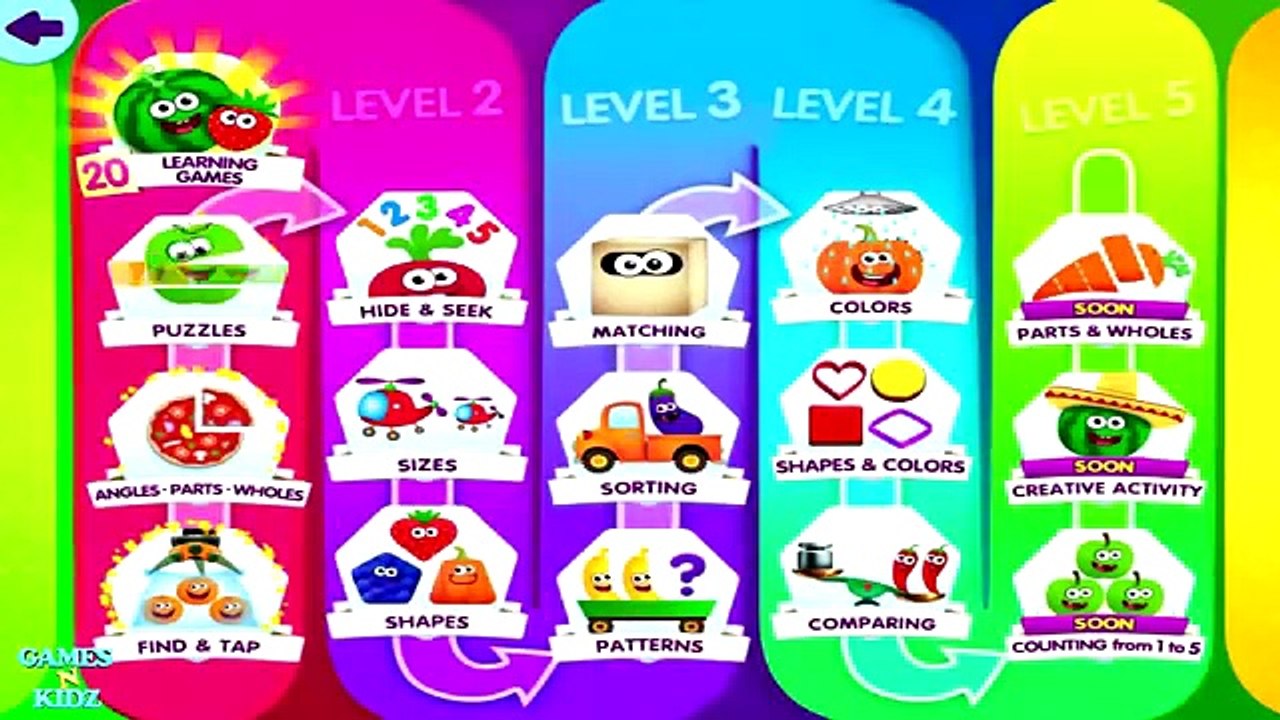 Baby Learn Colors, Shapes & Numbers - Preschool Matching Puzzles - Sago Mini Funny Food Kids Games