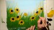Acrylic Painting Black Eyed Susans Floral Painting Time Lapse Speed painting