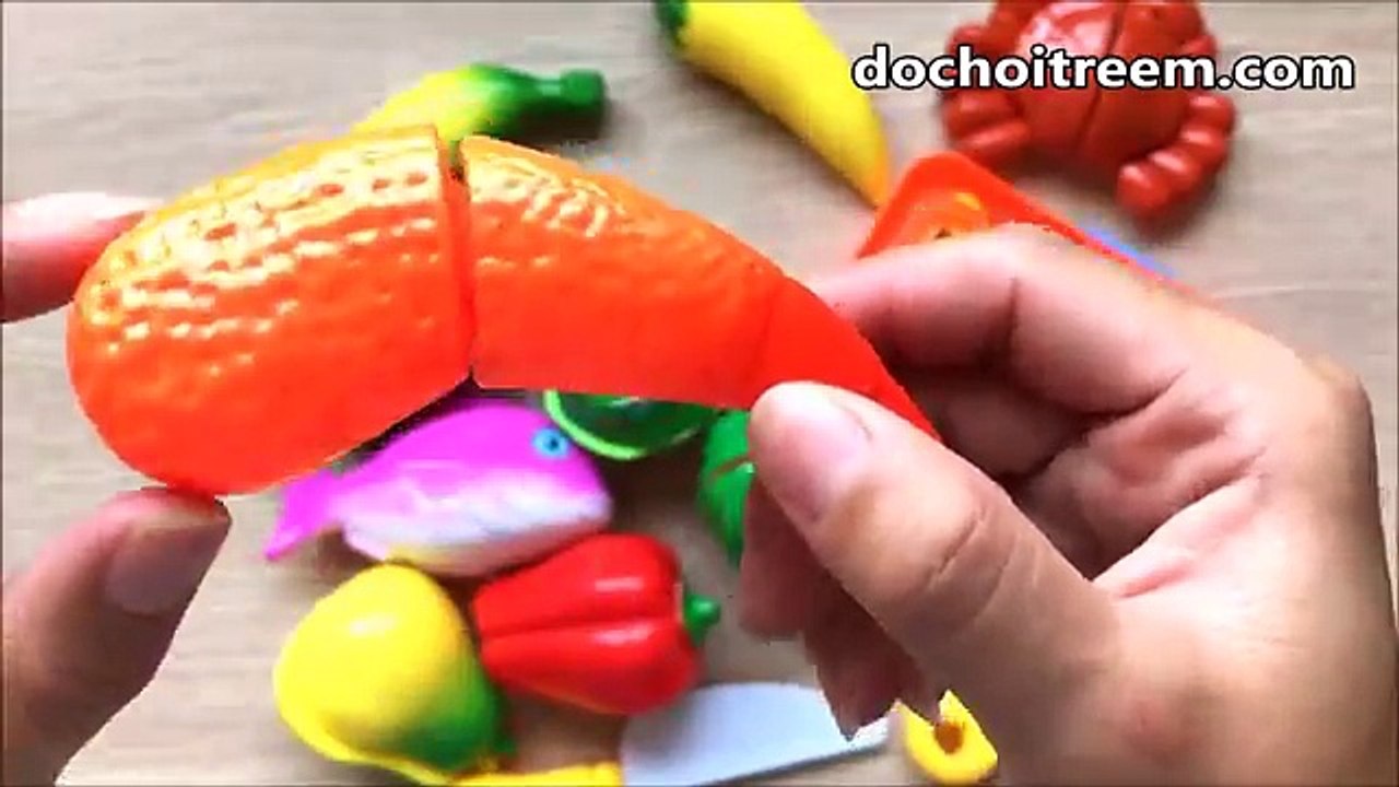 Đồ chơi trẻ em CẮT TRÁI CÂY, RAU CỦ, CUA CÁ rất vui, giúp bé học nấu bếp (Chim Xinh)