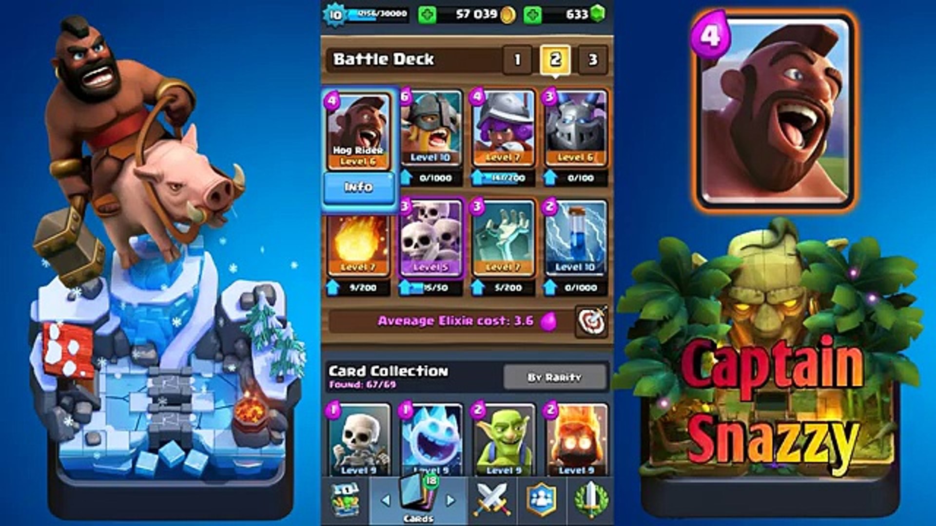 Clash royale- Best Arena 8(frozen peak) and Arena 9(jungle arena) hog rider  deck! - video Dailymotion