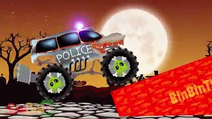 Scary Fire Trucks Vs Police Car - Monster Trucks For Children - Street Vehicles For Kids | Halloween