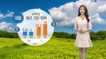 [날씨] 내일 낮 예년 기온 회복...오전 미세먼지 '나쁨' / YTN