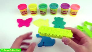 Play Doh Sparkle Learn Colours with Butterfly Fish Dog Teddy Bear Heart & Foot molds Fun for Kids