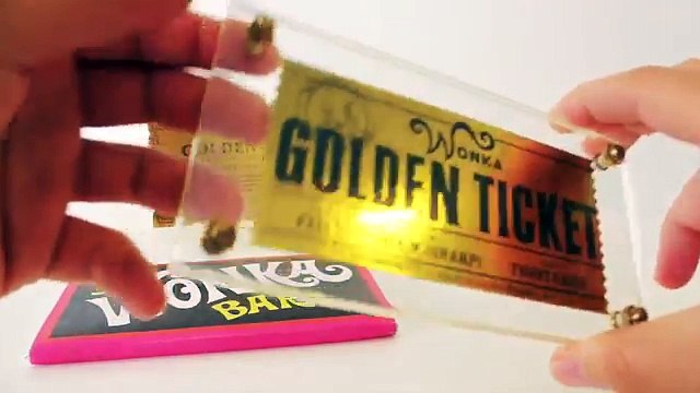 Willy Wonka Golden Ticket and Wonka Bar Replicas