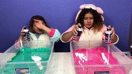 1 GALLON OF SUPER FLUFFY SLIME VS 1 GALLON OF SUPER FLUFFY SLIME - MAKING GIANT FLUFFY SLIMES