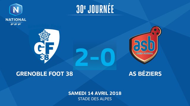 J31 Grenoble Foot 38 - AS Béziers (2-0), le résumé