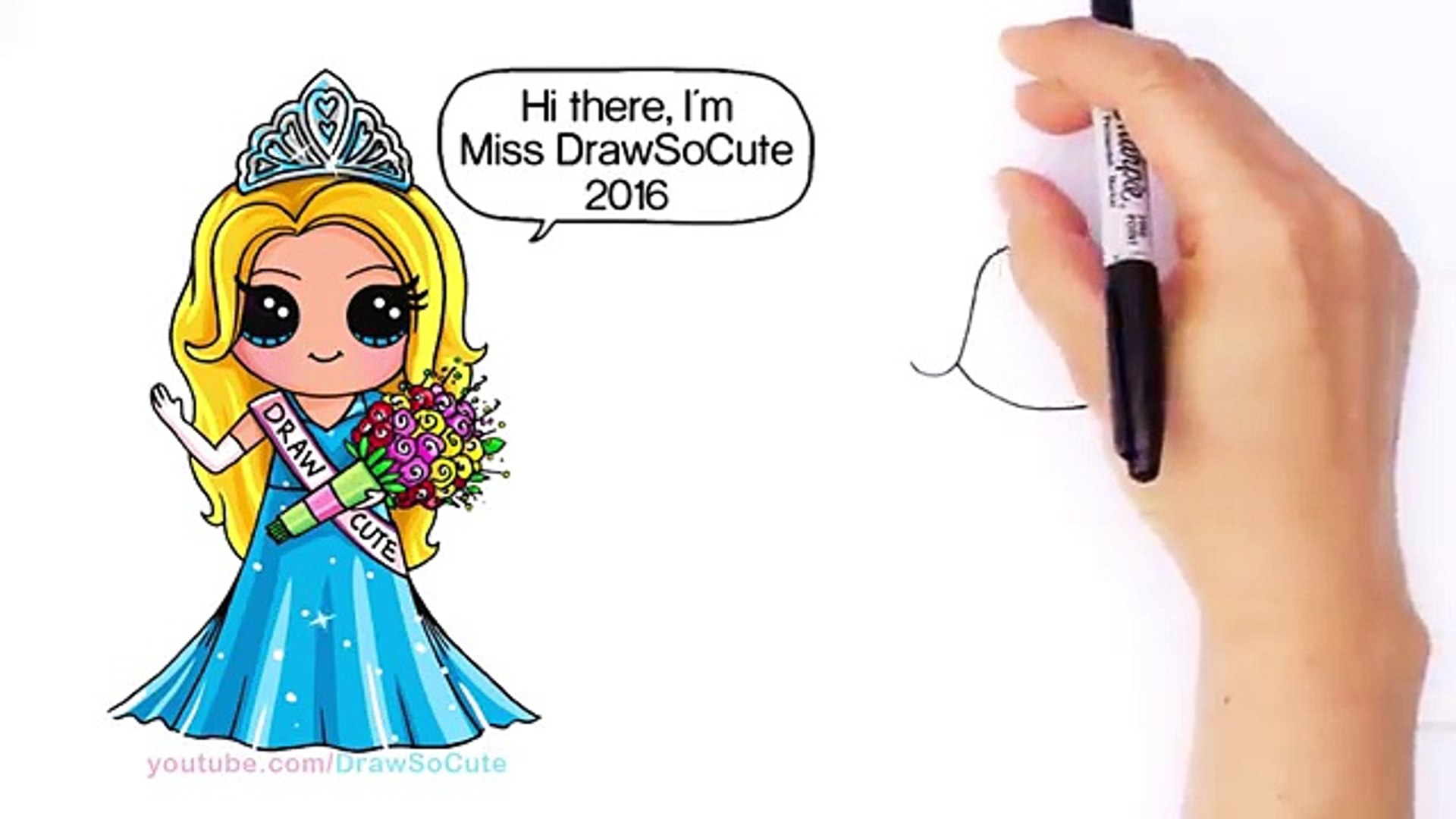 How to Draw a Pretty Girl with Crown and Beautiful Dress Cute step ...