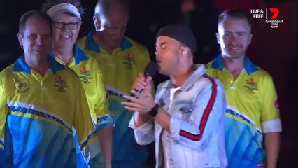 Guy Sebastian shows off incredible vocal range during closing ceremony