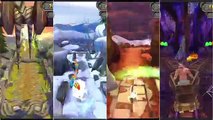 Temple Run 2 All 4 Maps at Once | Sky Summit VS Frozen Shadows VS Blazing Sands VS Spooky Summit