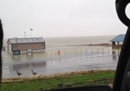 Strong Winds Over Lake Erie Cause Port Clinton Flooding