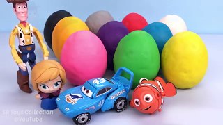 Fun Learning Colours for Kids with Play Doh Surprise Eggs Tom and Jerry Toy Story Finding Dory Toys