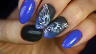 Матовый маникюр и Глянцевые бабочки на ногтях. Дизайн ногтей с Рисунком гель лаком. Обзор PNB