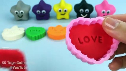 Play and Learn Colours with Play Doh Stars Smiley Face Fun for Kids
