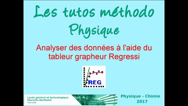 Analyser des données avec Regressi