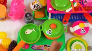 Toy Kitchen cooking Soup, egg, fish with Play Doh | Creative for Children.| Toys For Kids