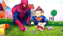 Спайдермен и Супермен НА ПИКНИКЕ Веселое видео - ЧЕЛЛЕНДЖ Barbecue Party Kids Game Nick Turbo