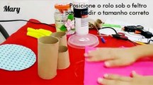 Porta lápis com rolo de papel higiênico e CD - Passo a passo