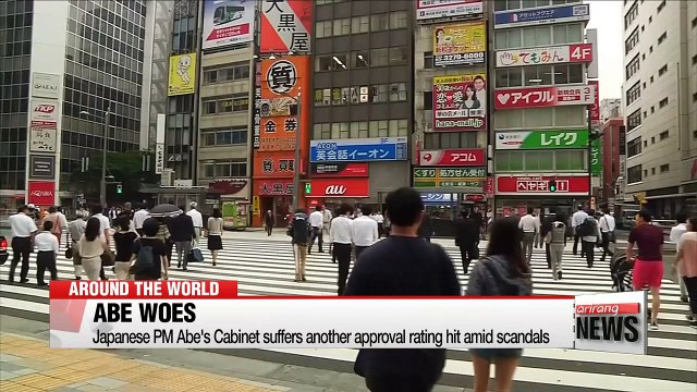 Japanese PM Abe's Cabinet suffers another approval rating hit amid scandals