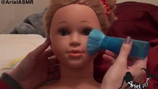 Relaxing ASMR doll head face touch, tapping, mouth noises