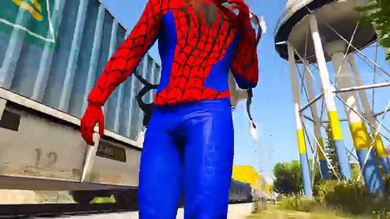 Trains for Kids with Cartoon Spiderman! Funny Cars Video for Children & Nursery rhymes Songs