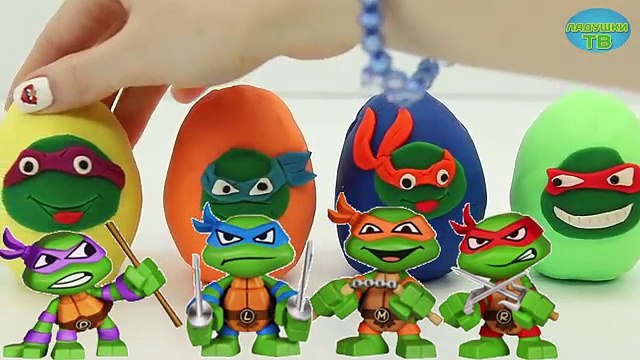 Киндер Сюрприз Игрушки Открываем плей до яйца Черепашки Ниндзя