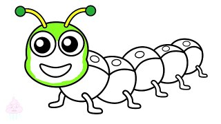 Caterpillar Coloring - Learn How to Draw and Color - Coloring Pages for Kids