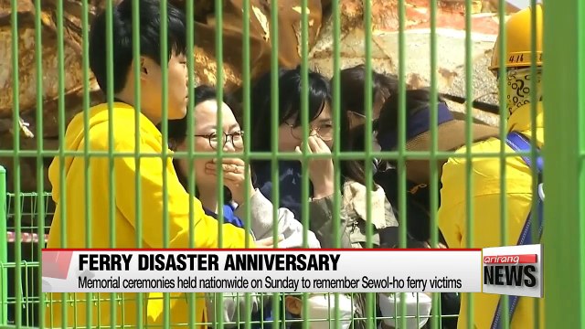 Memorials held nationwide for Sewol-ho ferry victims, marking fourth anniversary