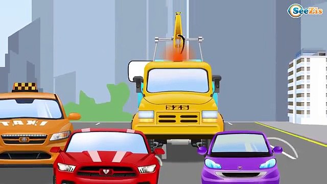 Le Dépanneuse Jaune et Voiture de course - Dessin animé français - Voitures Pour Enfants