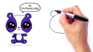 How to Draw LPS Penny Ling step by step Easy - Littlest Pet Shop Panda