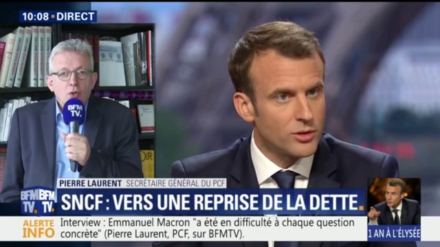 Emmanuel Macron dans l’arrogance pour Pierre Laurent (PCF) face à la colère des cheminots
