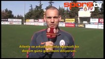 Sneijder'den G.Saray'ın efsane ismi Hagi'ye doğum günü mesajı