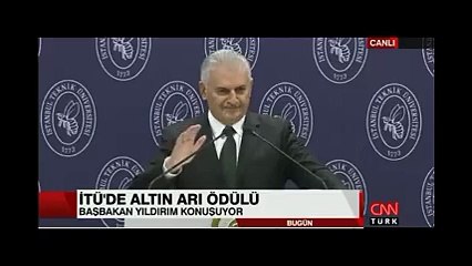 Binali Yıldırım İTÜ&#39;deki konuşmasında hocasının taklidini yaptı