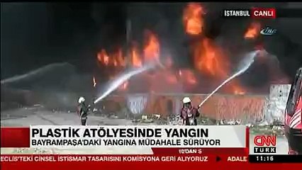 İstanbul Bayrampaşa&#39;da plastik atölyesinde yangın