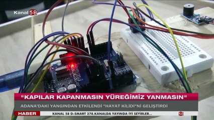 Adana&#39;daki yurt yangınından etkilendi, sensörlü kapı sistemi tasarladı