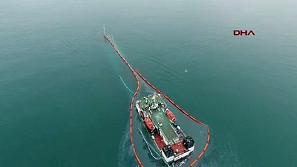 Batan gemideki sızıntı havadan böyle görüntülendi