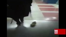 Metroda ananas gezdirdi