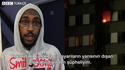 Görgü tanığı Londra&#39;daki yangını anlattı: Yukarı katlardakilerin yarısının dışarı çıkabildiği sanmıyorum