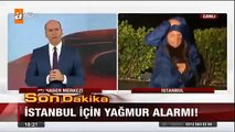 İstanbul'daki yağışta ATV muhabirinin zor anları